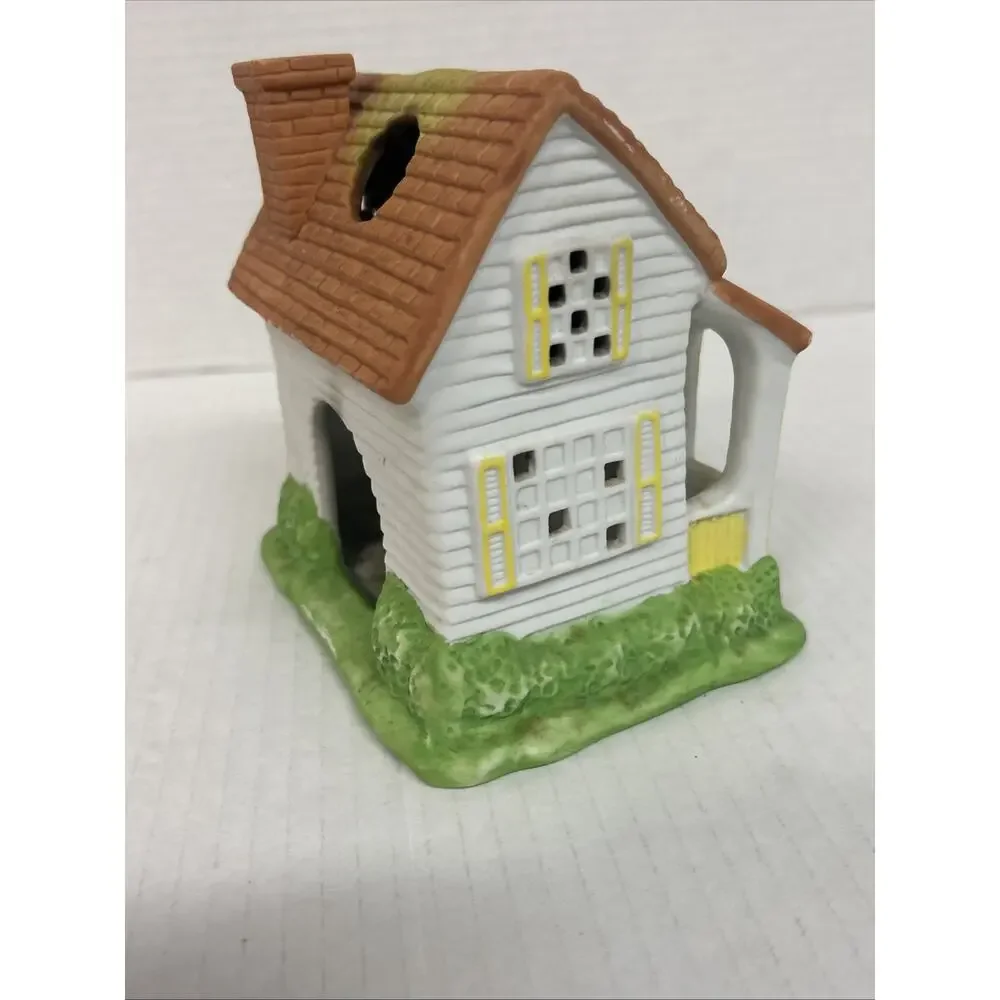 Partylite Tea Light Candle Holder Retired Houses P0599 Lemon Drop Inn - Picture 6 of 6